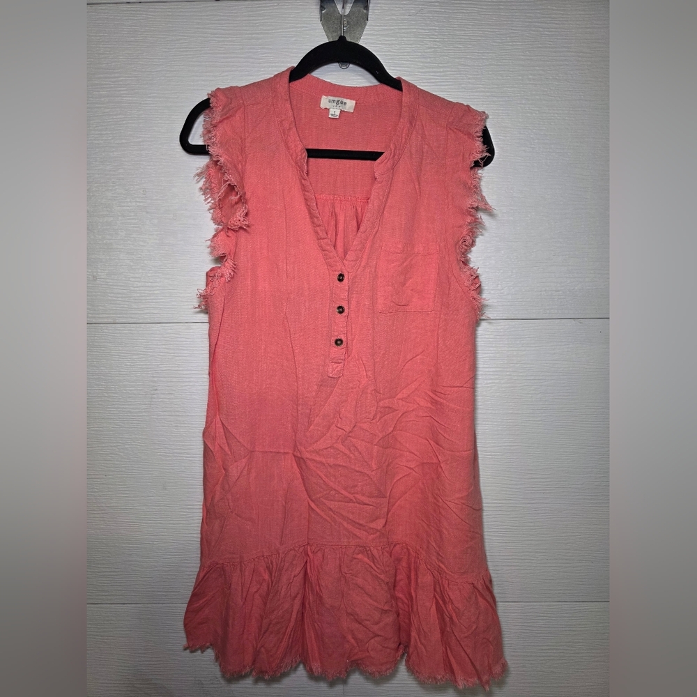 Umgee Coral Crewneck Dress - Picture 1 of 3
